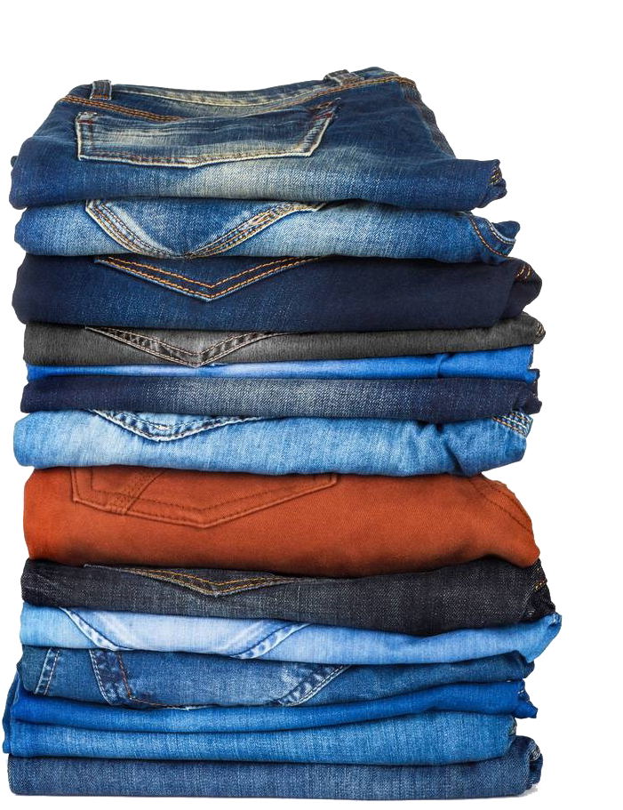 A Stack Of Jeans On A Black Background