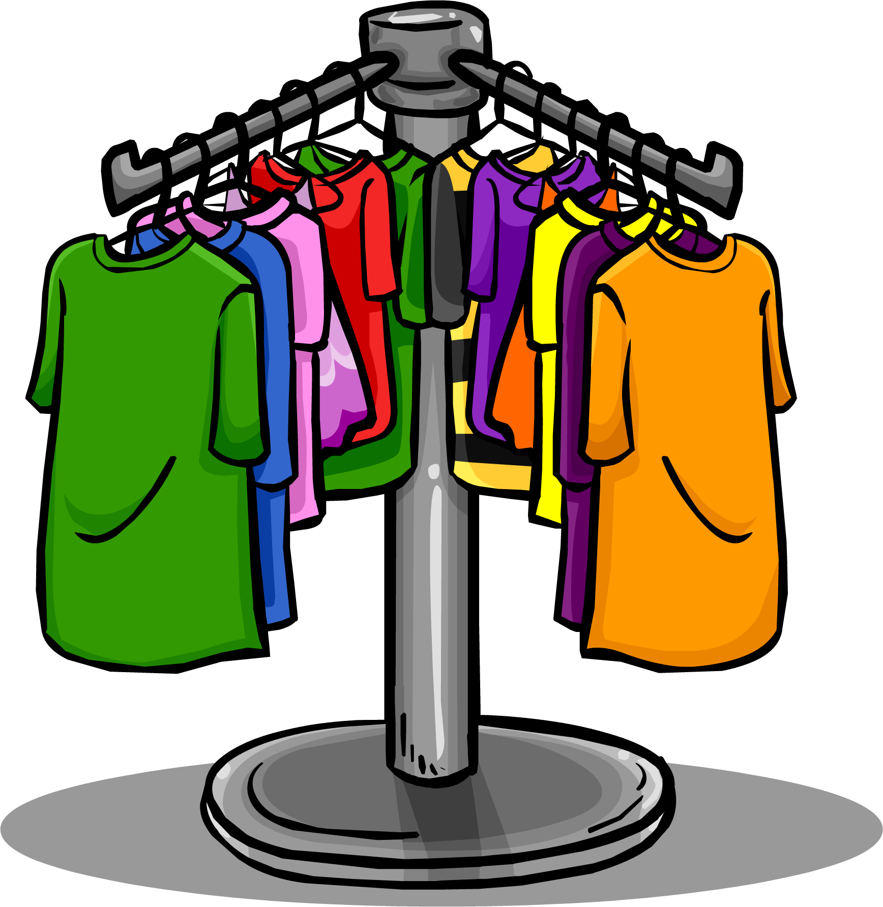 A Group Of Colorful Shirts On A Rack