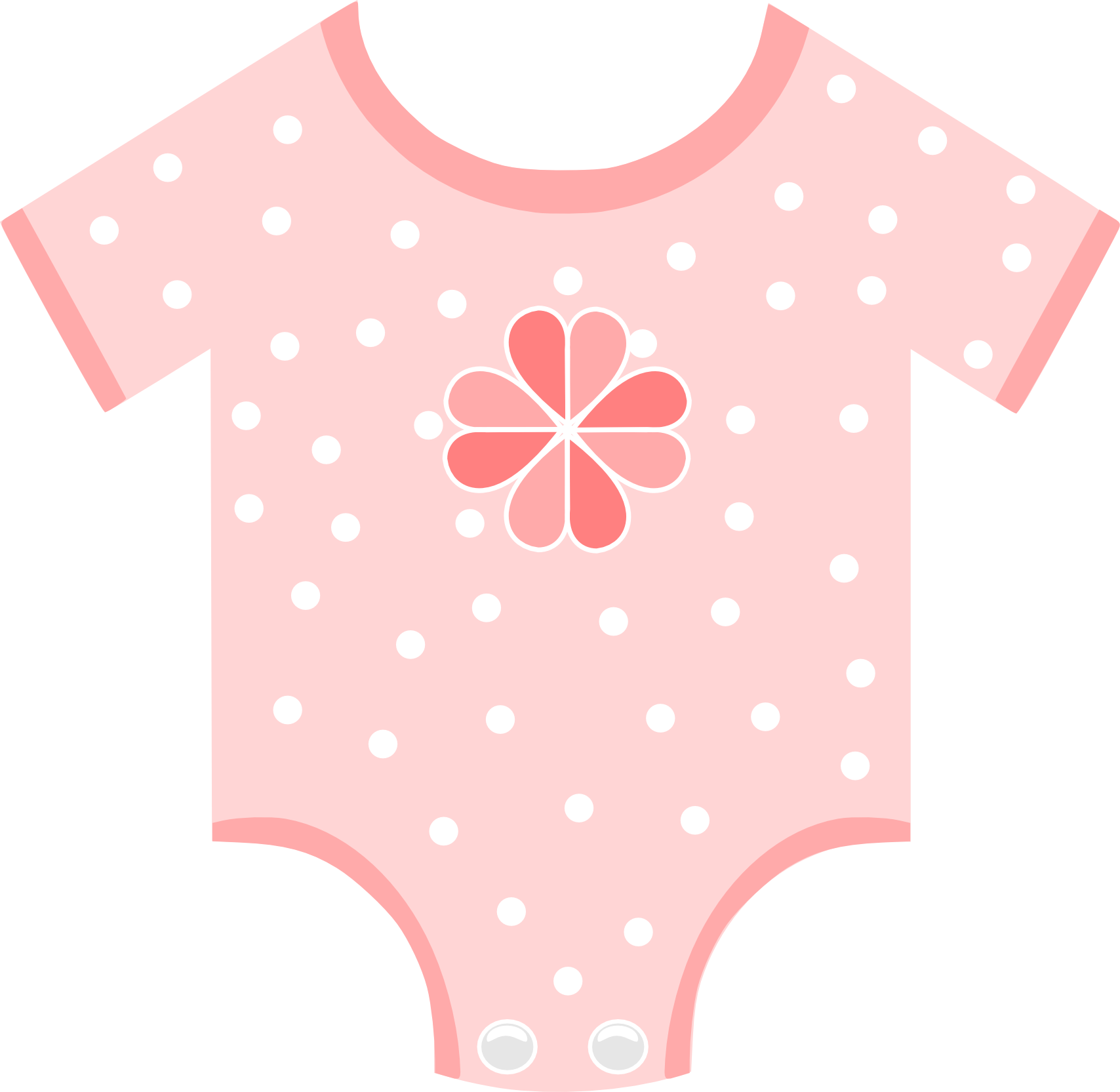 A Pink And White Polka Dot Baby Outfit
