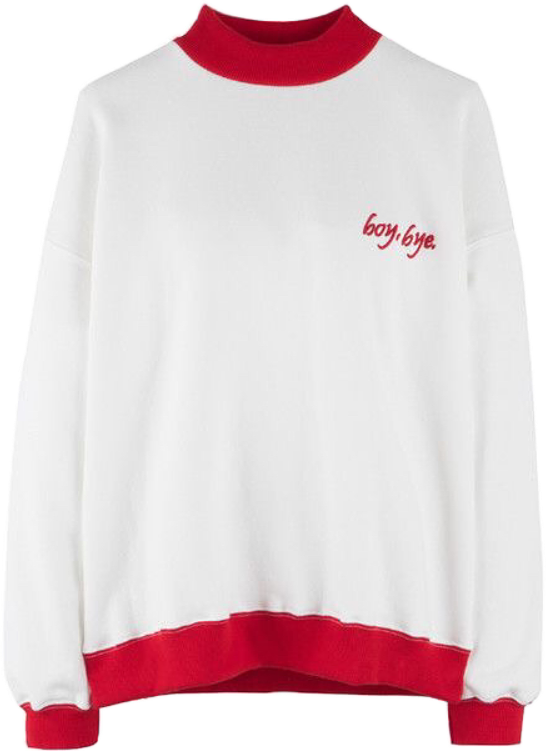 A White And Red Sweater With A Black Background