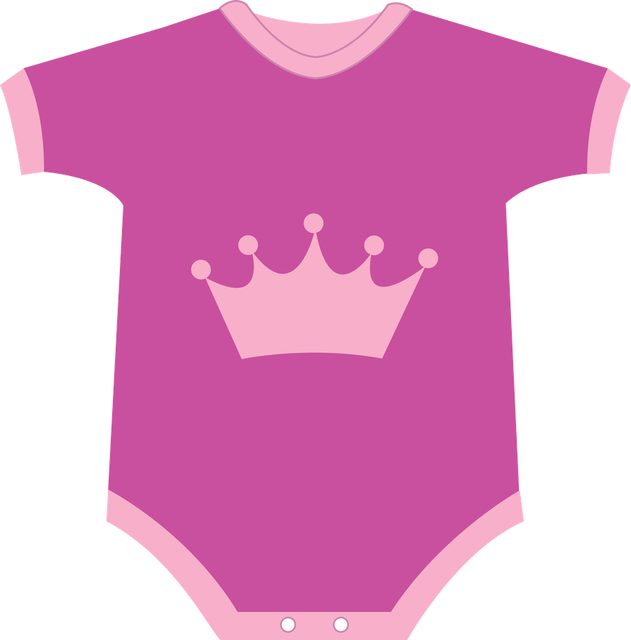 A Pink Baby Bodysuit With A Crown