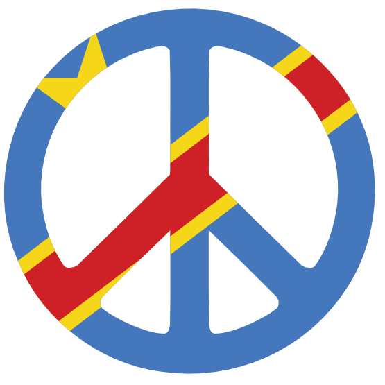 A Blue Peace Sign With Red And Yellow Stripes