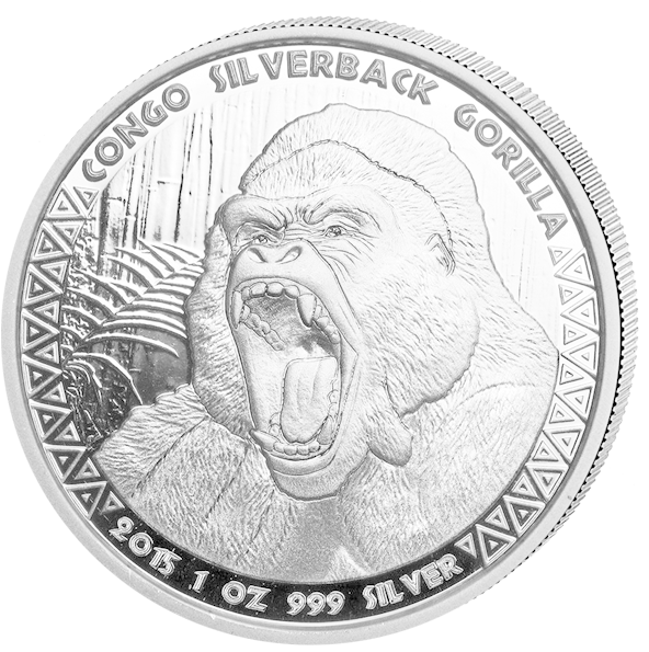 A Silver Coin With A Gorilla Face
