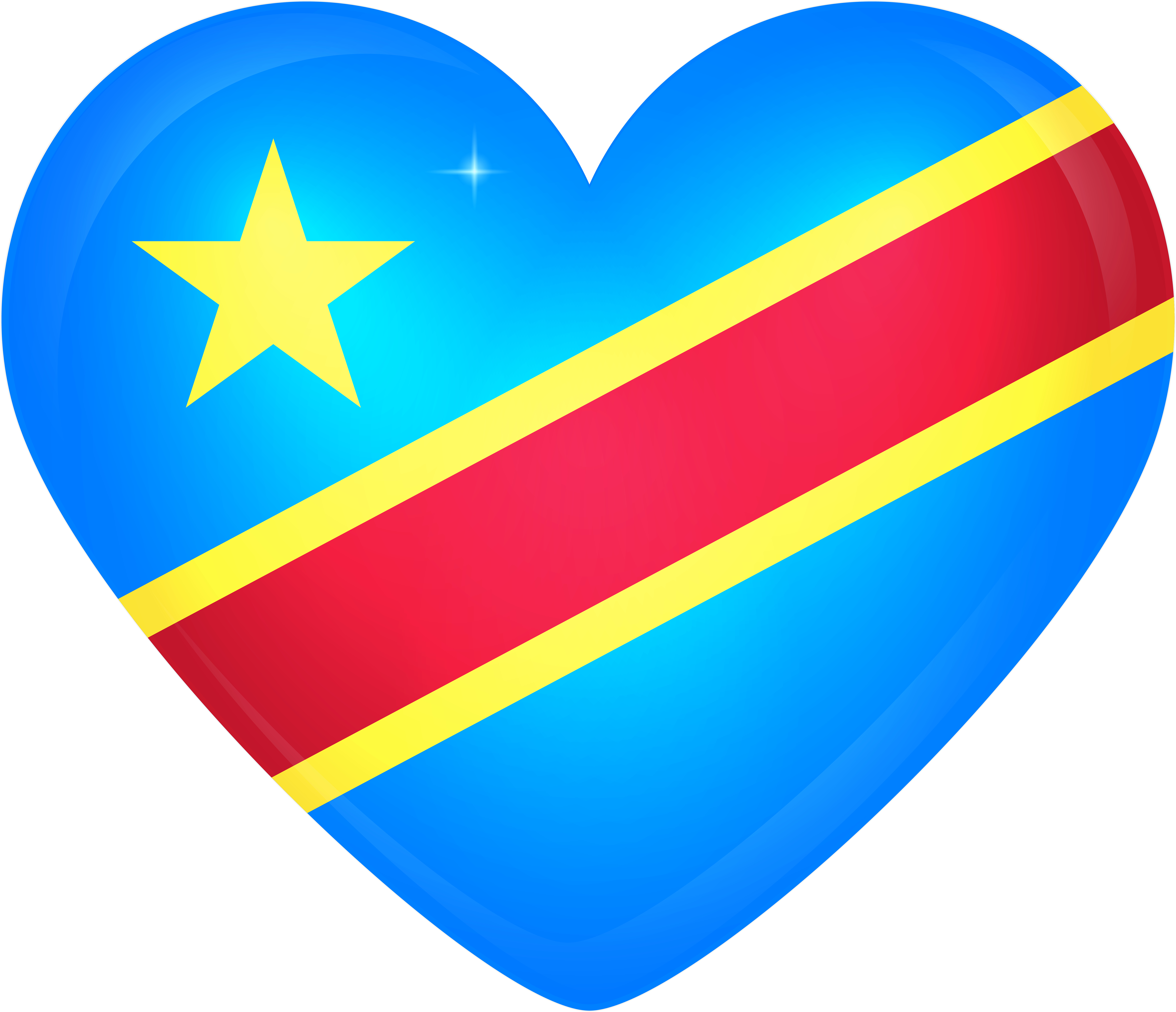 A Blue Heart With A Red Stripe And A Yellow Star