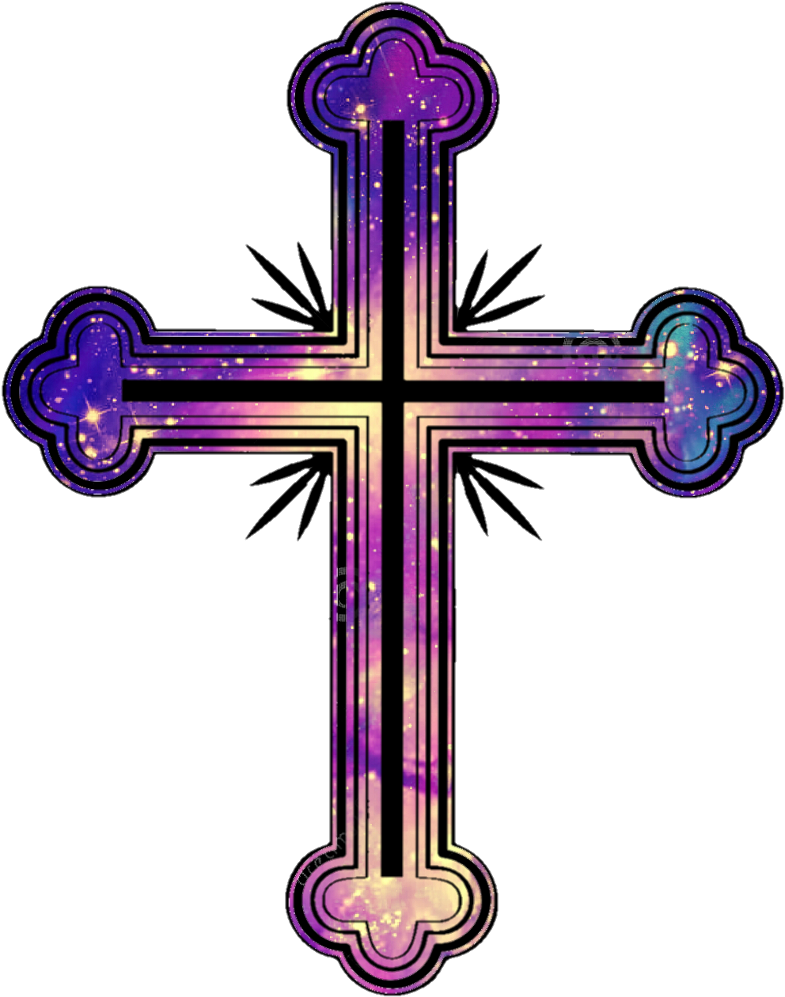 A Purple And Blue Cross
