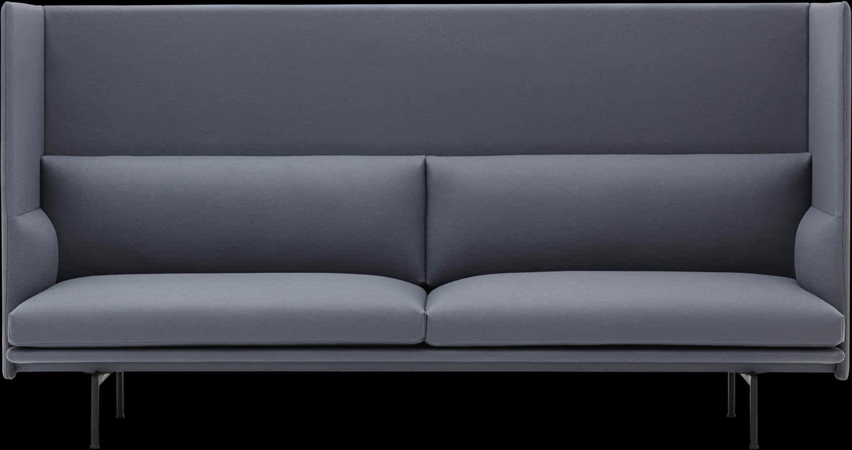 A Grey Couch With A Black Background