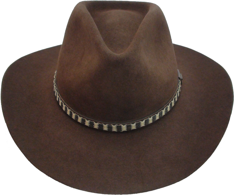 A Brown Hat With A Black Background