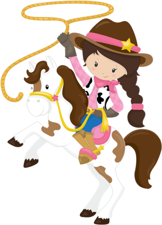 A Cartoon Of A Girl Riding A Horse