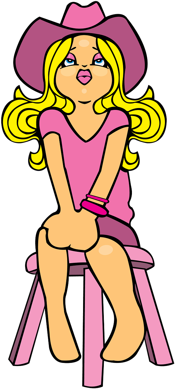 Cartoon Of A Girl Sitting On A Chair