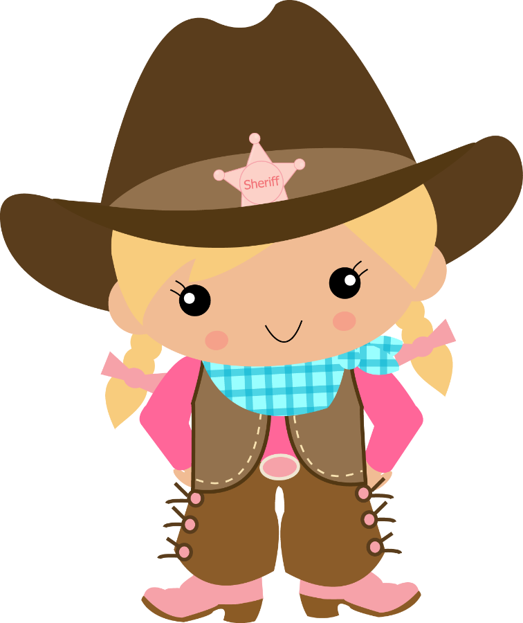 A Cartoon Of A Girl In A Cowboy Garment