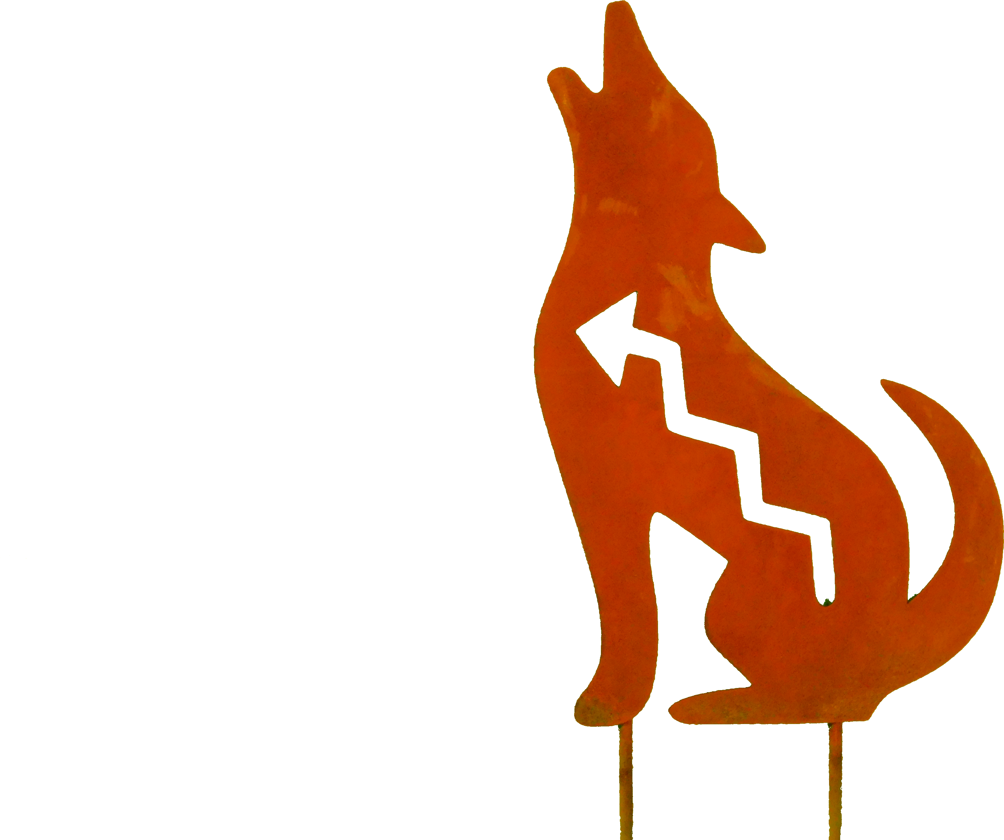 A Orange Wolf With Black Arrows