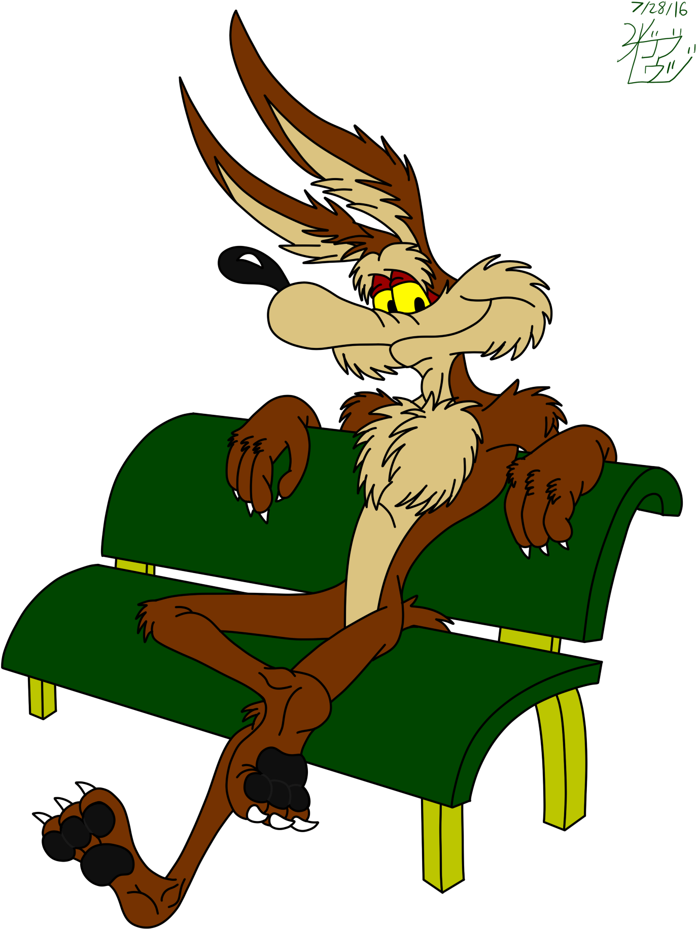 Cartoon Of A Rabbit Sitting On A Bench