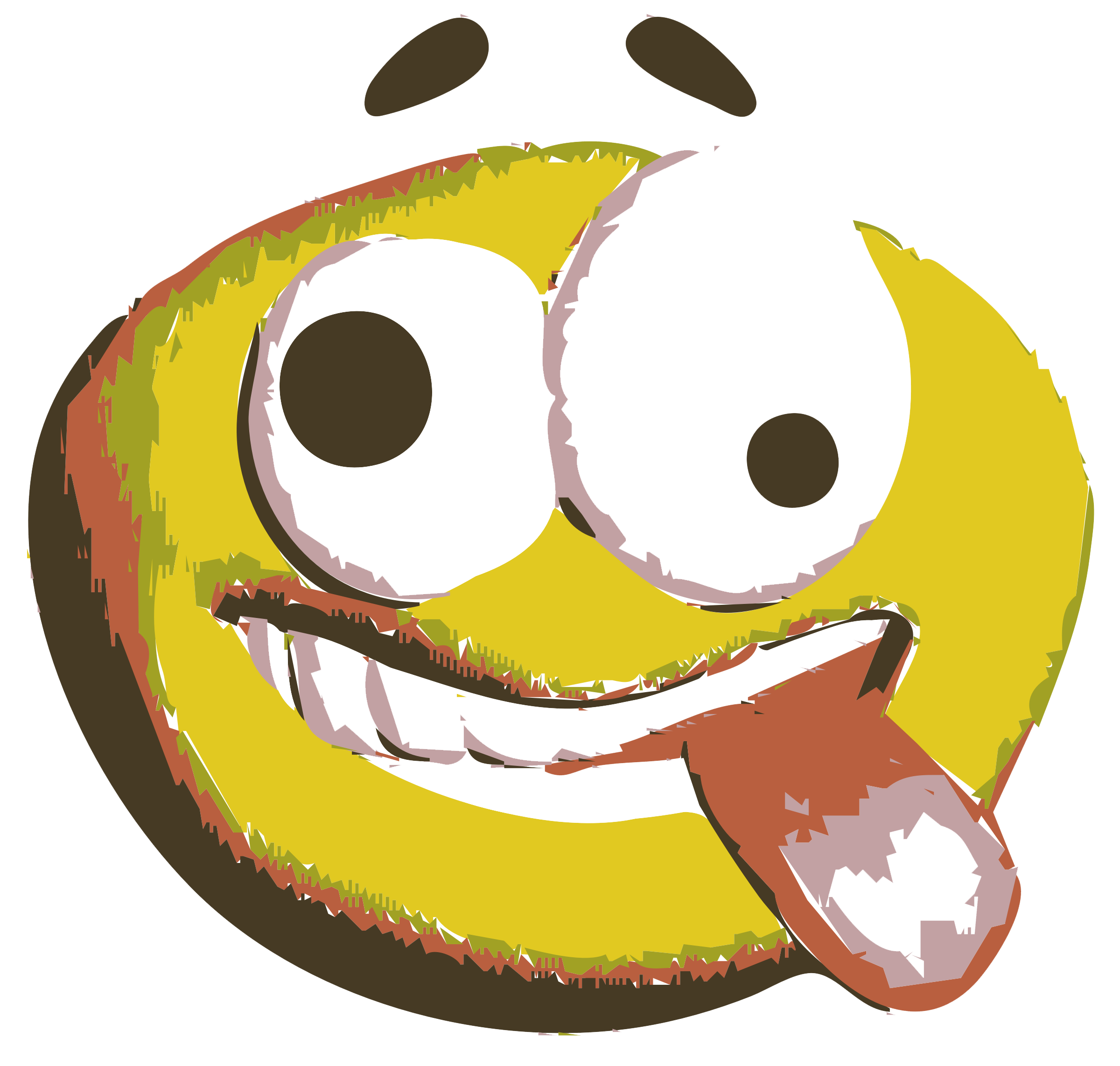 A Yellow Face With A Tongue Out