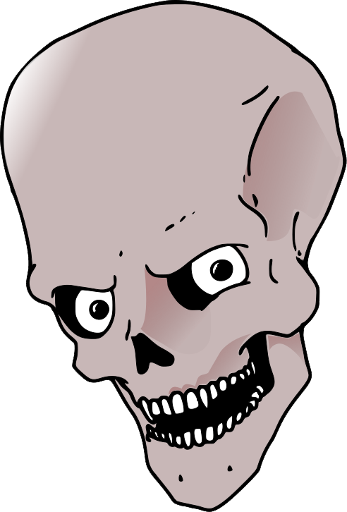 A Cartoon Of A Skull