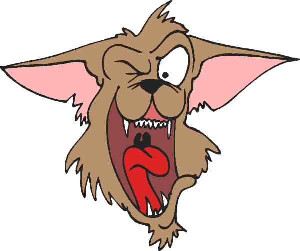 A Cartoon Of A Dog With Its Mouth Open