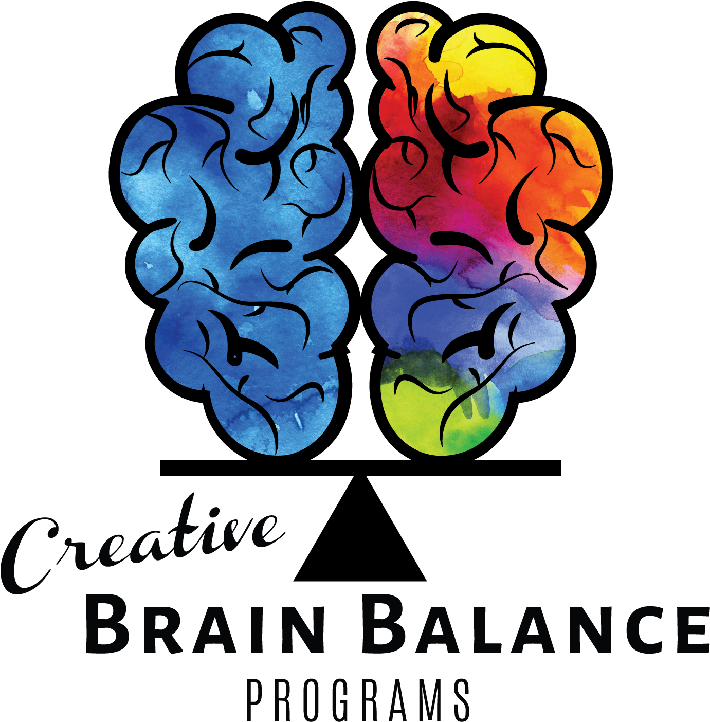 A Colorful Brain On A Black Background