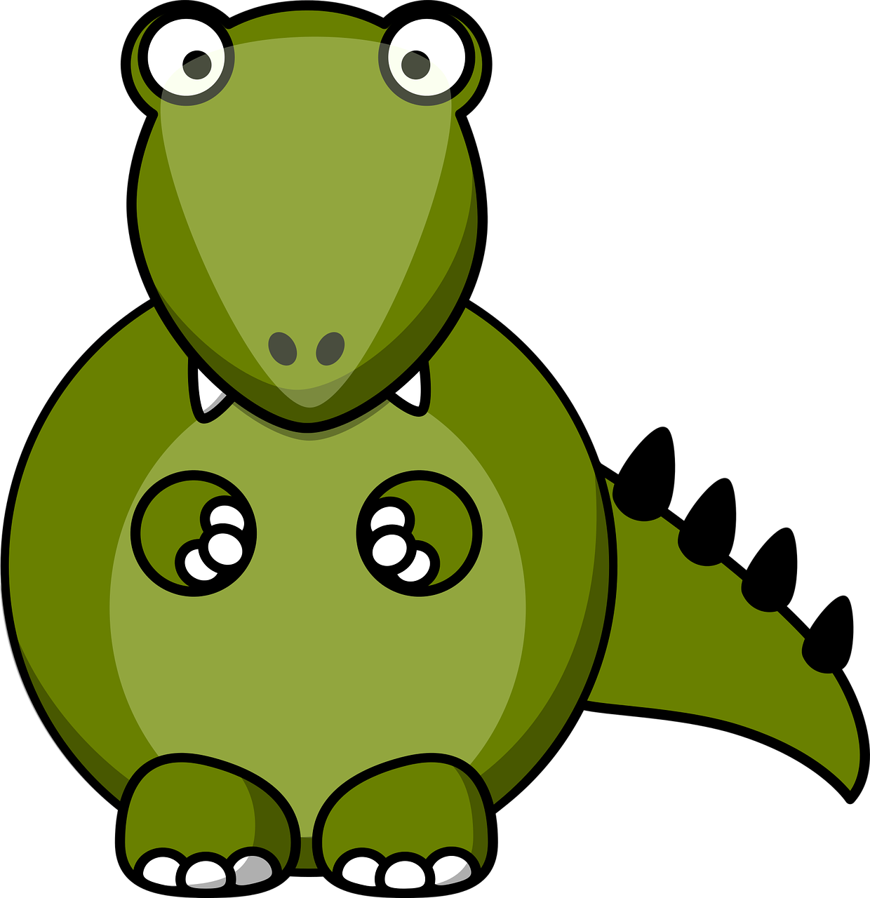 A Cartoon Of A Green Dinosaur
