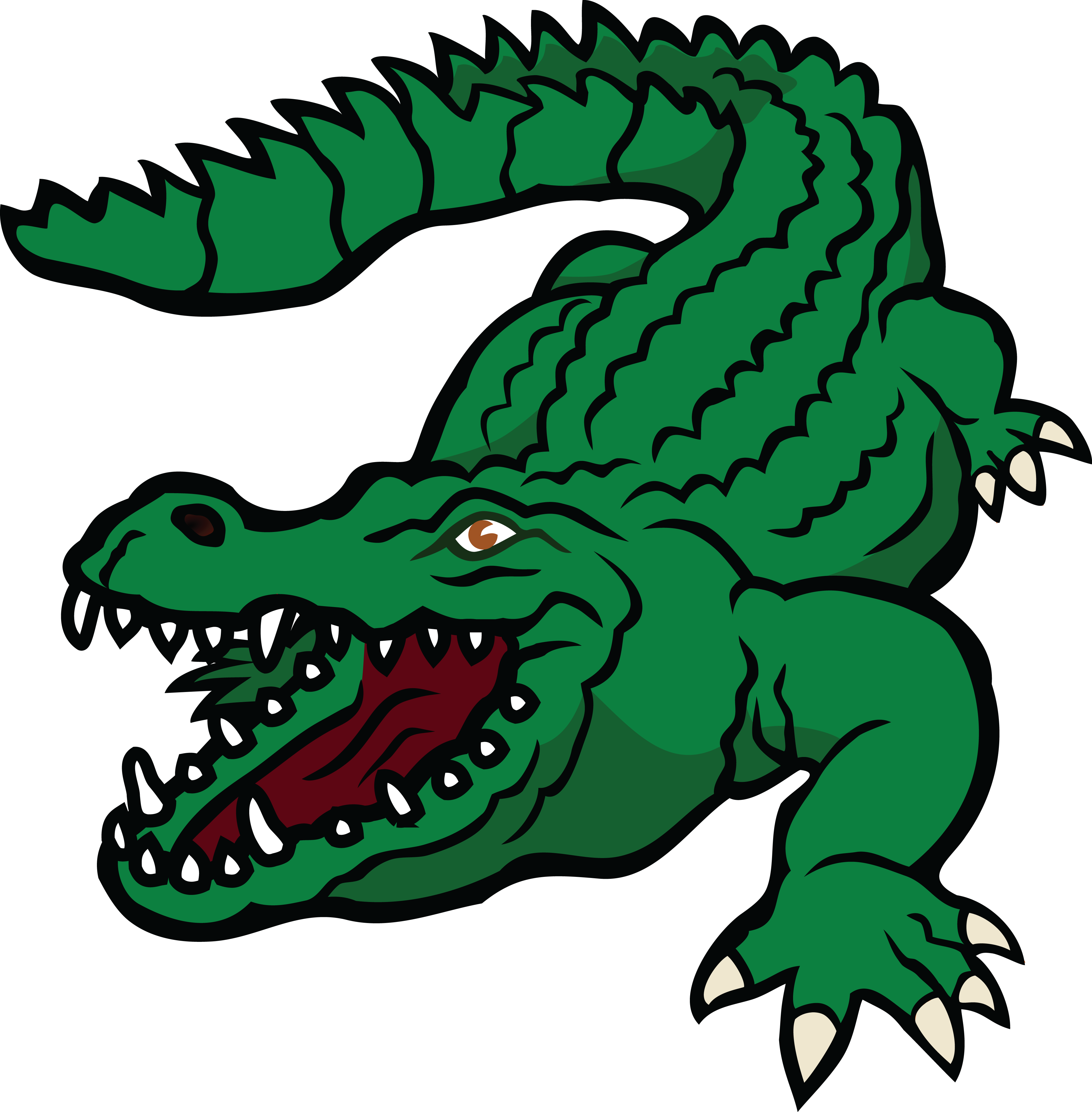 A Green Alligator With Sharp Teeth