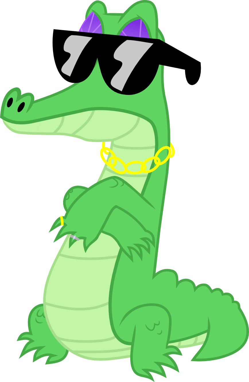 Cartoon Of A Crocodile Wearing Sunglasses And A Gold Chain