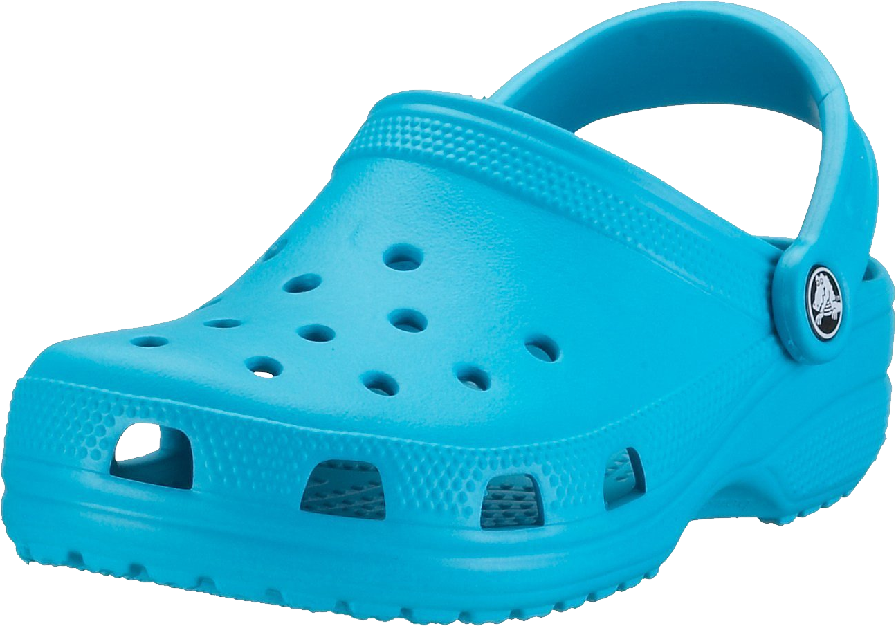 A Blue Shoe With Holes