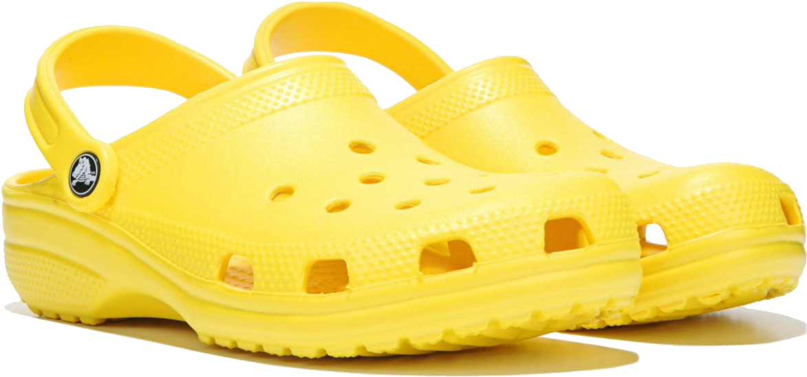 A Yellow Rubber Sandals With Holes