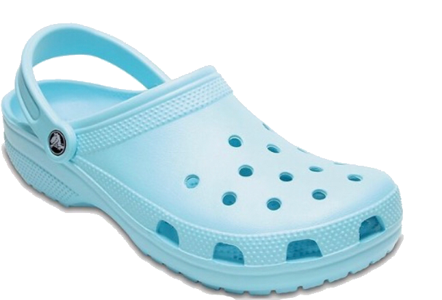 A Light Blue Shoe With A Black Background