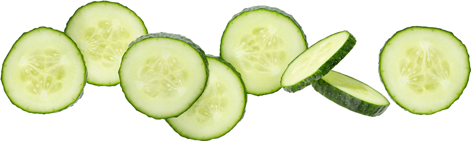 A Cucumber Slices On A Black Background