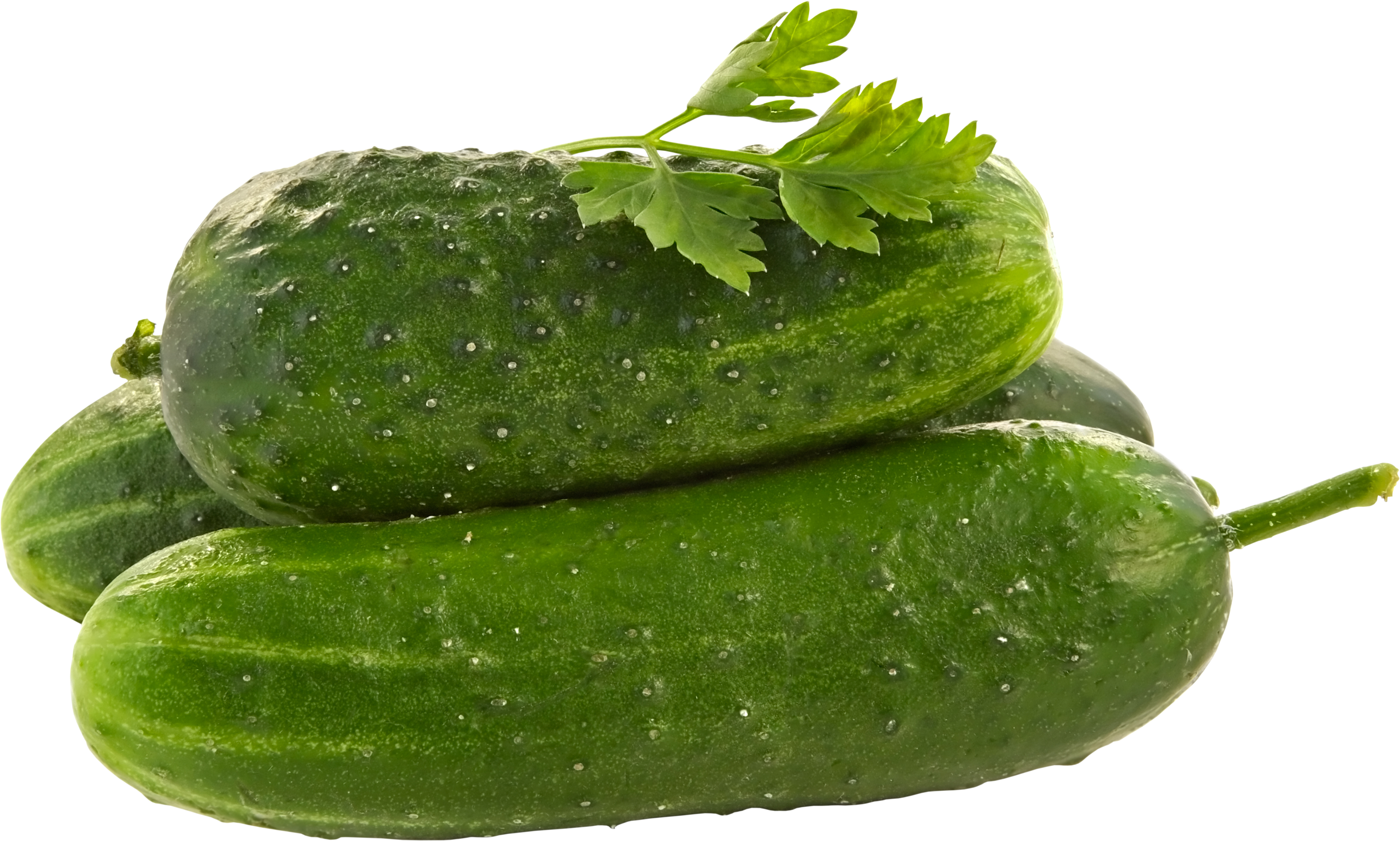 A Cucumbers With A Leaf On Top Of Them