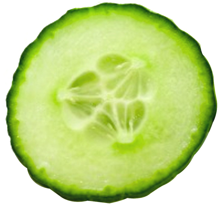 A Slice Of Cucumber On A Black Background