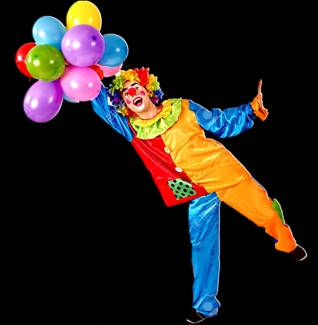 A Clown Holding Balloons