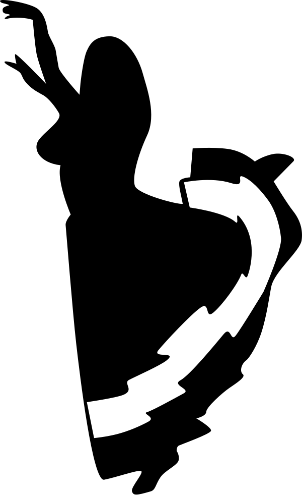 A Black And White Outline Of A Woman