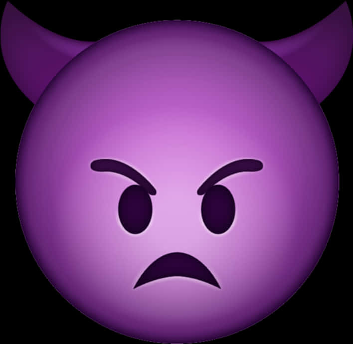 A Purple Emoji With Horns And A Sad Face