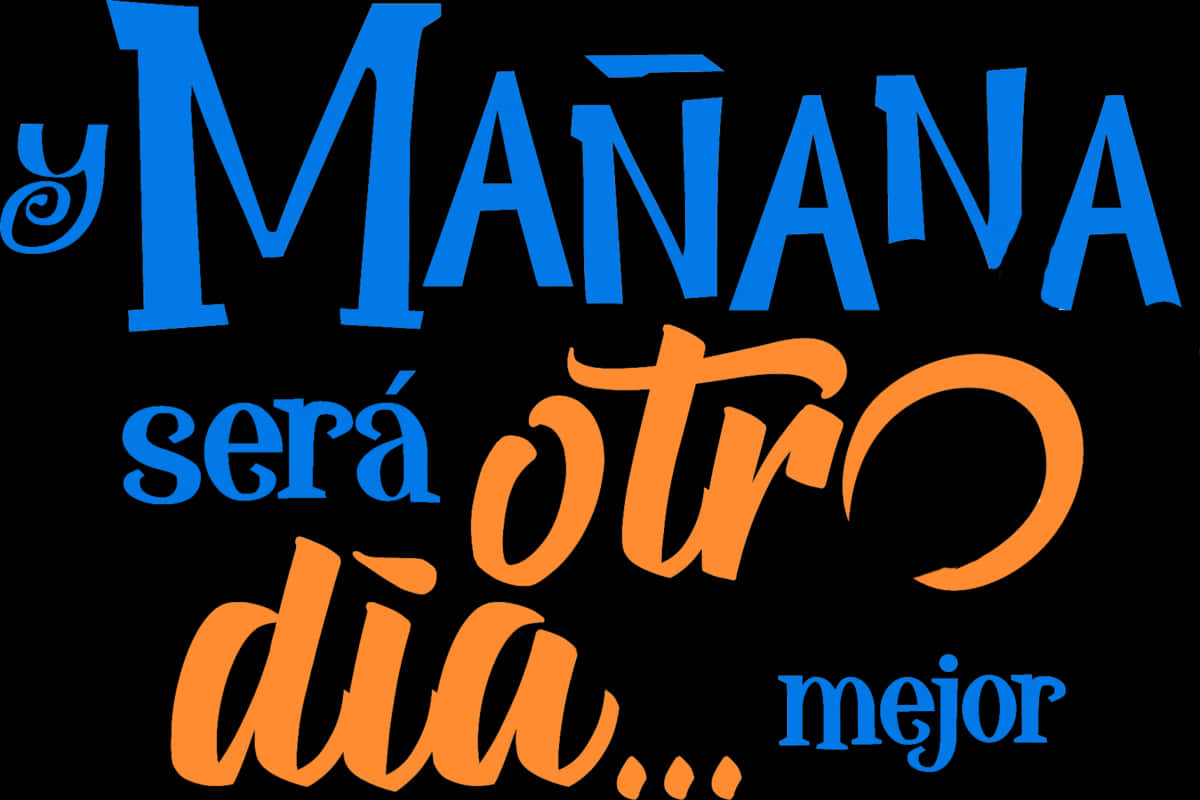 A Black Background With Blue And Orange Text
