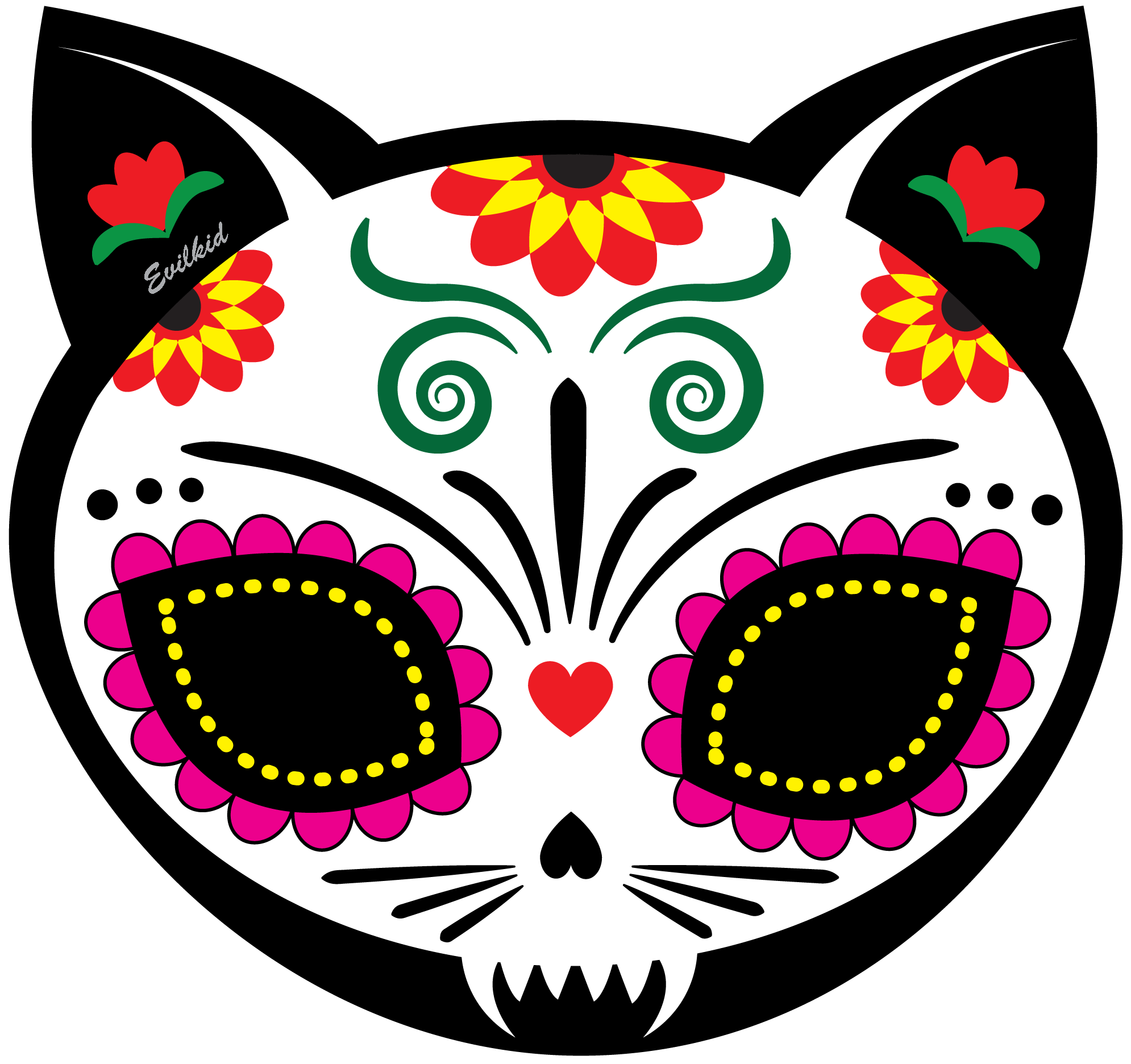 A Cat Mask With Flowers