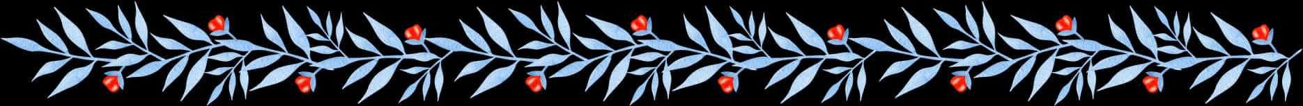 A Blue Leaves With A Red Flower On It