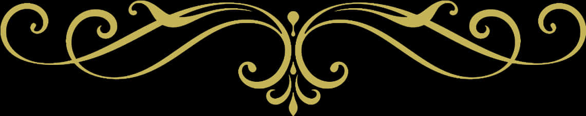 A Gold Butterfly Design On A Black Background