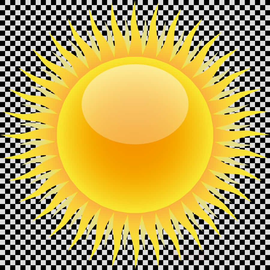 A Yellow Sun With Yellow Rays