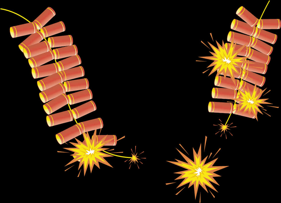 A Group Of Firecrackers With Sparks
