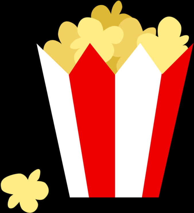A Red And White Striped Container With Popcorn