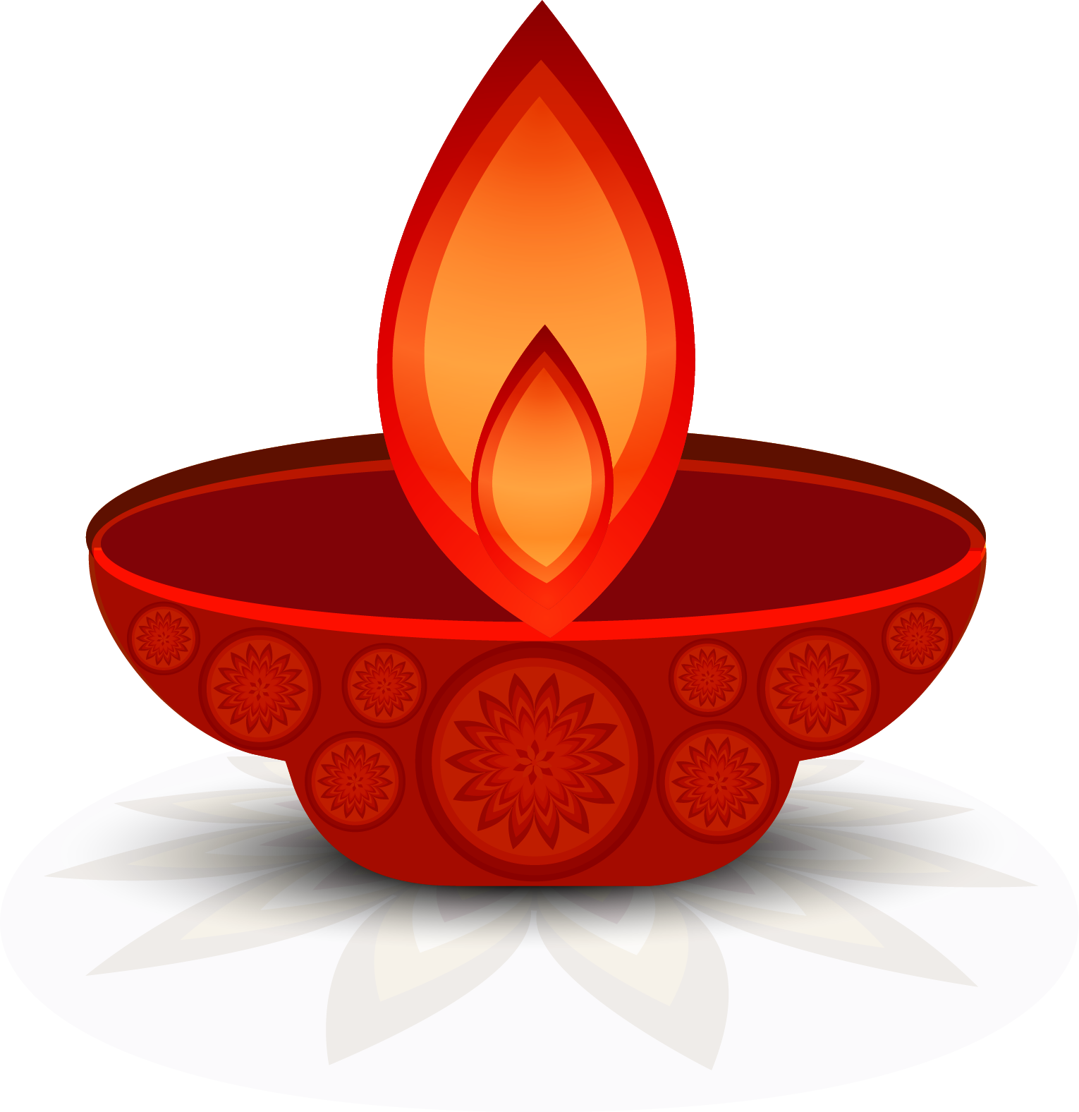 A Red And Orange Candle Holder