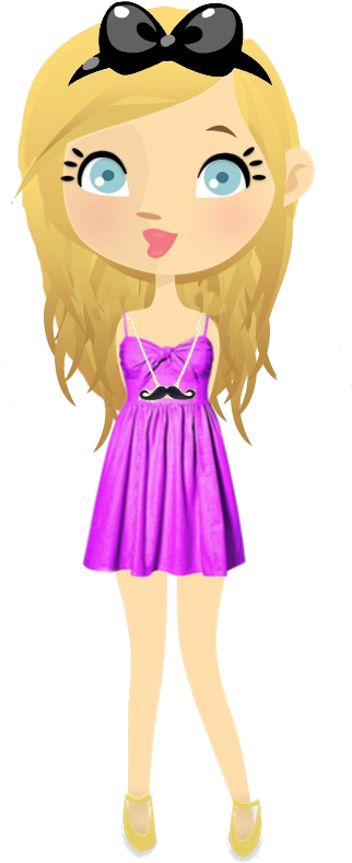 A Cartoon Girl In A Purple Dress