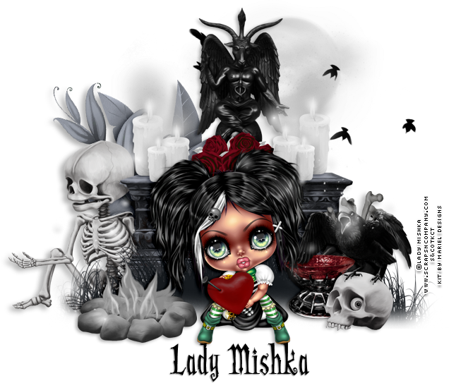 A Cartoon Of A Girl Holding A Heart Surrounded By Skulls And Skulls