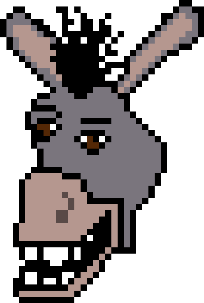 A Pixel Art Of A Donkey