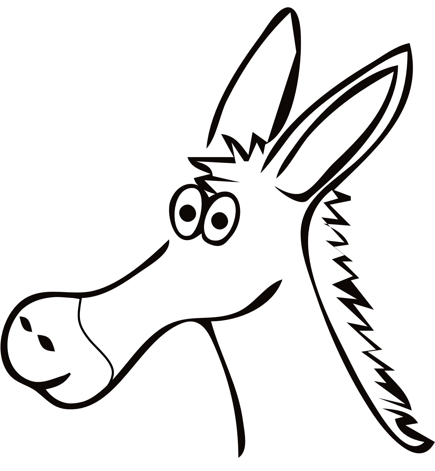 A Cartoon Of A Donkey
