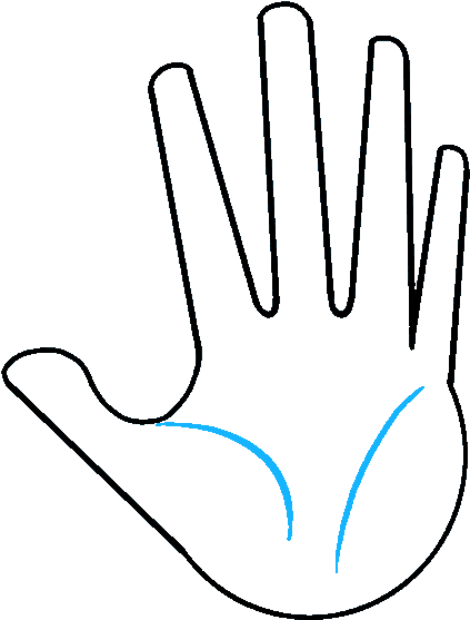 A Hand With Blue Lines