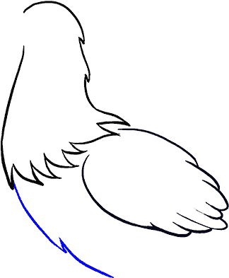 A Blue Line Drawing Of A Bird