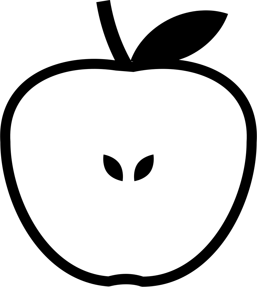 A Black Outline Of An Apple
