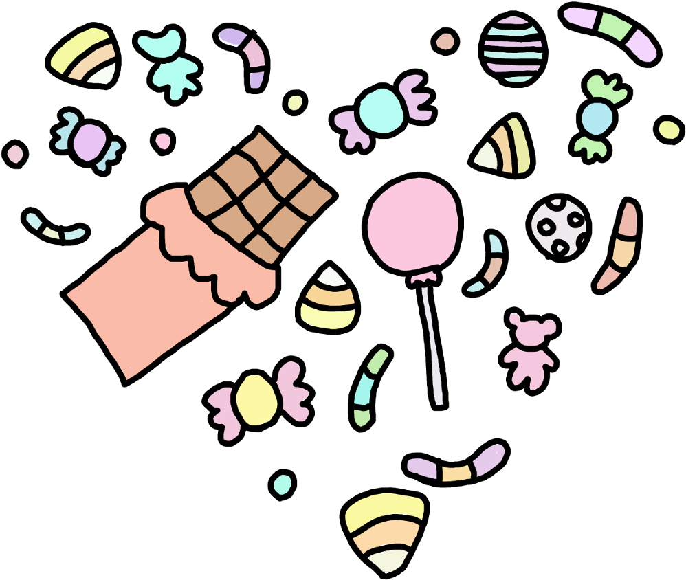 A Black Background With Candy