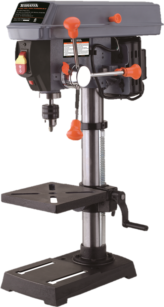 A Black And Orange Drill Press