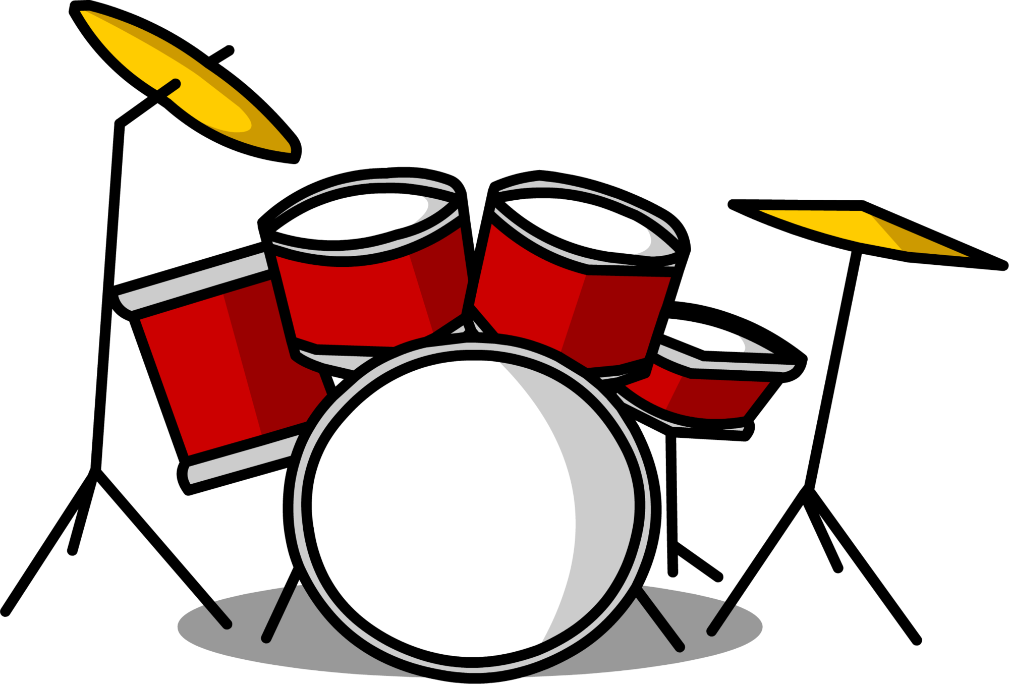 A Cartoon Of A Drum Set